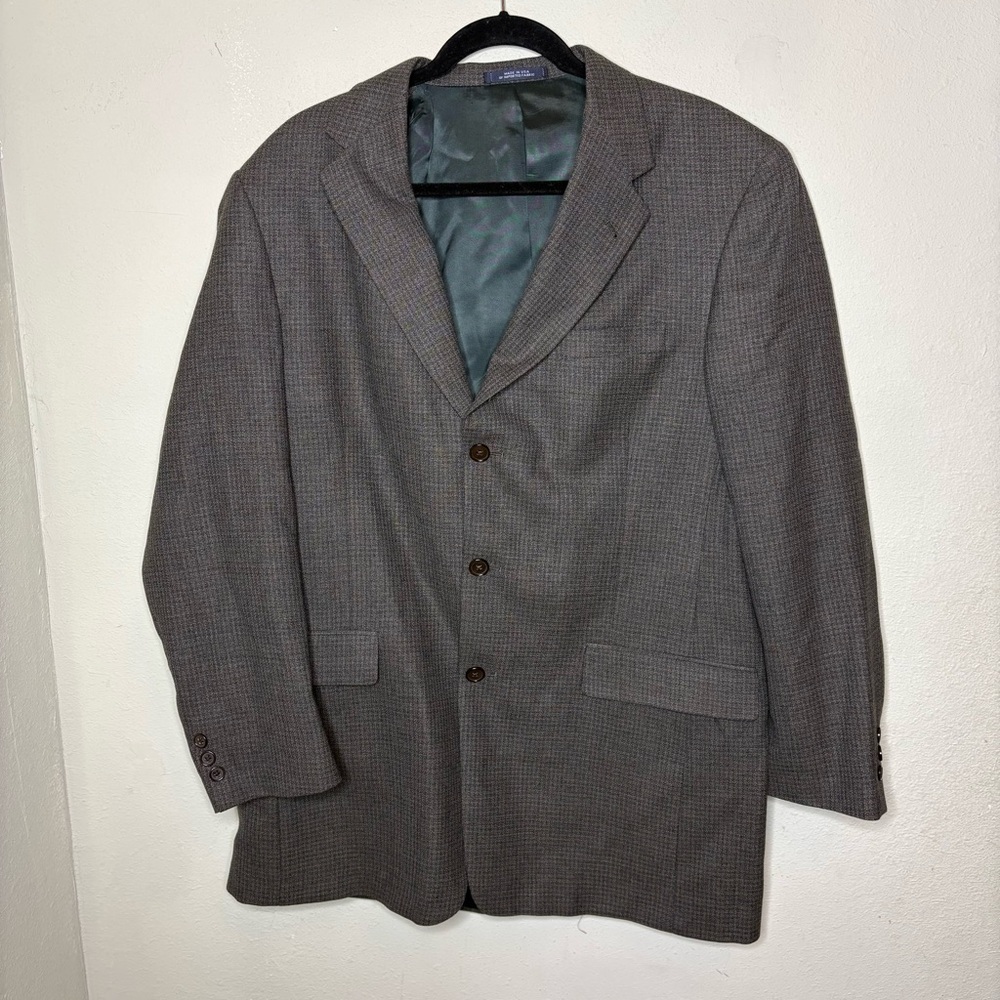 Men's Gray and Brown Checked Blazer - Classic Tailored Jacket
